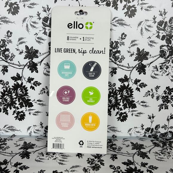 Ello Plastic Reusable Straws 4 - 8pks Multicolor New - Picture 2 of 3